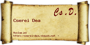 Cserei Dea névjegykártya